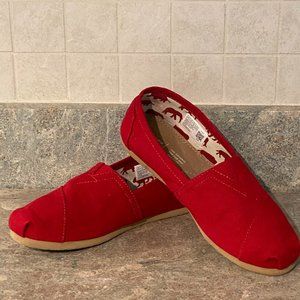 TOMS Alpargatas, Red, Size 7.5.  Very clean!